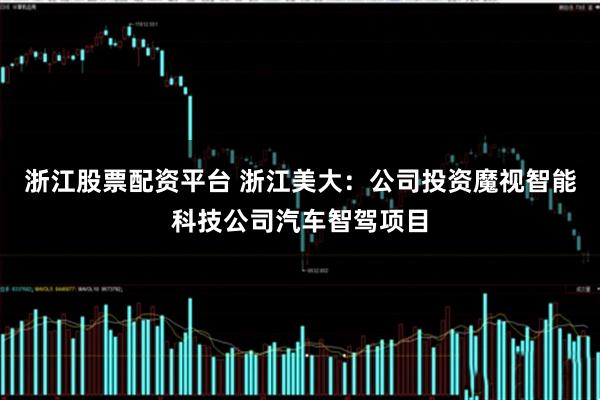 浙江股票配资平台 浙江美大：公司投资魔视智能科技公司汽车智驾项目
